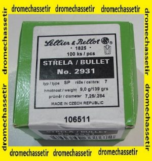 Boite de 100 ogives Sellier & Bellot