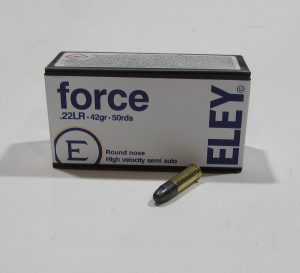 boite de 50 cartouche cal 22lr Eley Force round nose 42 grains
