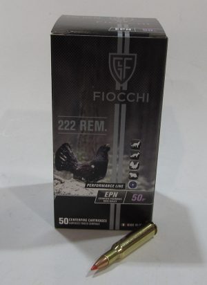 Boite 50 cartouches Fiocchi, 222 remington, 50 grains EPN, pointe plastique