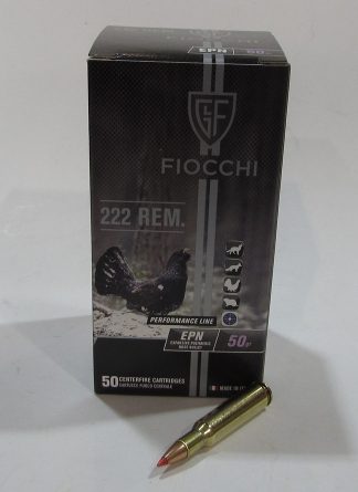 Boite 50 cartouches Fiocchi, 222 remington, 50 grains EPN, pointe plastique