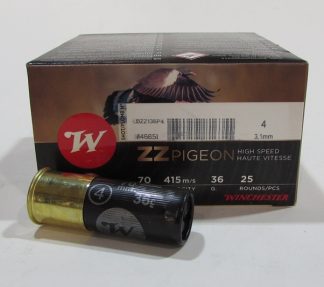 boite 25 cartouches winchester ZZ Pigeon, cal 12/70, 36 grammes, plomb 4