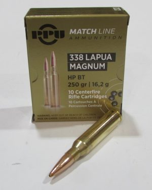 boite 10 cartouches de 338 Lapua Magnum, Partizan 250 grains BTHP Match