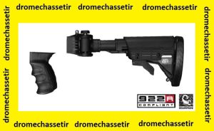 Crosse tactique retractable et pliante sur 6 positions avec poign&eacute;e pour toute les saiga
