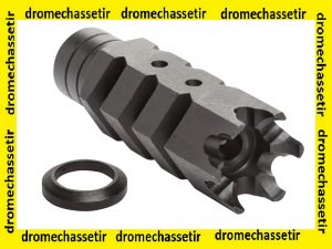 Cache flamme acier ATI avec 3 events double, embout brise vitre, noir