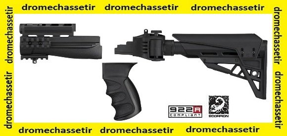 Pack ATI avec crosse pliante retractable sur 6 positions, poignée et garde main à 4 rail picatinny pour AK47