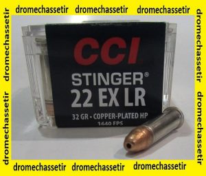 boite de 50 cartouches CCI 22lr Stinger 32 grains cuivr&eacute;e Hollow Point
