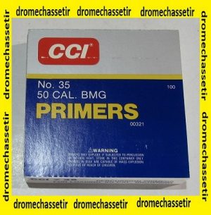 plaquette de 100 amorces CCI 35 special calibre 50 BMG (12