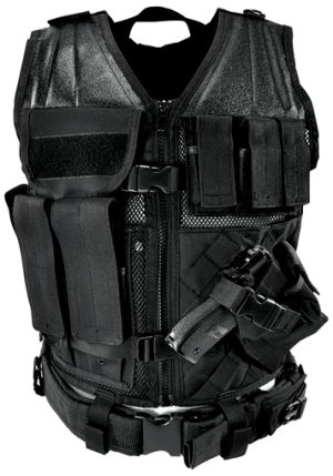 Gilet tactique Large avec holster et pochettes taille XL (noir)