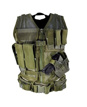Gilet tactique avec holster et pochettes (kaki)
