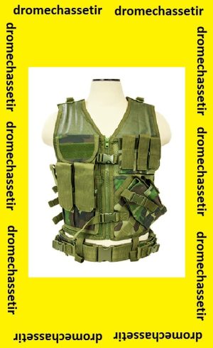 Gilet tactique avec holster et pochettes