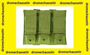 Triple porte chargeurs pour arme de poing (vert