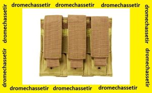 Triple porte chargeur (Tan Marron clair) avec attache pour passant molle