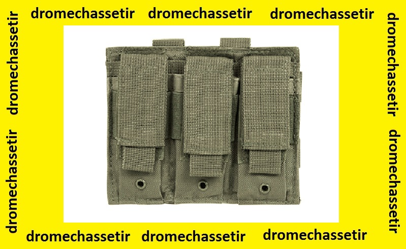 Triple porte chargeur (gris foncé) avec attache pour passant molle