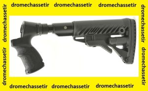Crosse tactique avec absorbeur de recul et retractable 4 positions pour fusil a pompe Mossberg 500