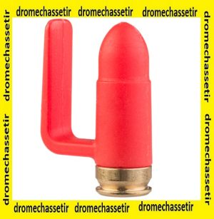 Pack de 5 douilles Drapeaux de securit&eacute; rouge calibre 9x19
