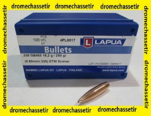 boite de 100 Ogives Lapua cal 338