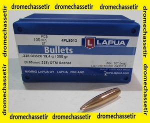 boite de 100 Ogives Lapua cal 338