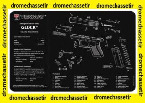 Tapis de nettoyage neoprene decor Pistolet GLOCK 42-43