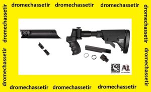 Crosse tactique retractable &agrave; 6 positions et pliante avec pompe ultimate professional pour fusil