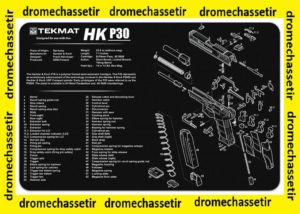 Tapis de nettoyage neoprene decor pistolet H&K P30