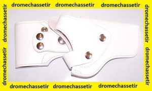 Holster de ceinture droitier multipositions en Cuir pour Revolver Manurhin F1 canon 3 pouces