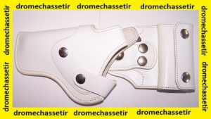 Holster de ceinture gaucher multipositions en Cuir pour Revolver Manurhin F1 canon 3 pouces