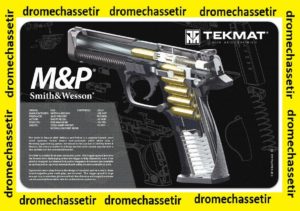 Tapis de nettoyage neoprene decor Pistolet Smith & Wesso MP coupe didactique