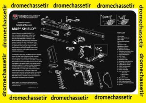 Tapis de nettoyage neoprene decor Pistolet Smith & Wesson Shield