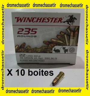 lot de 2350 cartouches 22lr Winchester Plated Hollow point (pointe creuse cuivr&eacute;e)