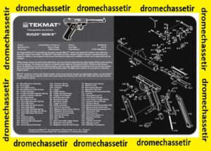 Tapis de nettoyage neoprene decor pistolet Browning Ruger MK3
