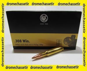 Boite 20 cartouches RWS, calibre 308 Winchester,Target Elite Plus, 168 grains