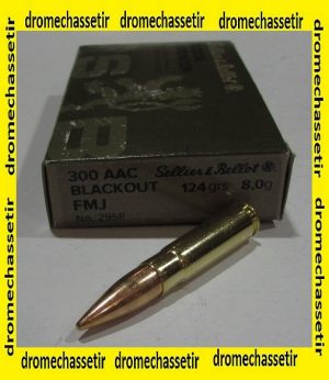 boite 20 cartouches, sellier & Bellot, cal 300 AAC Blackout, 124 grains FMJ
