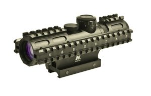 Lunette NC Star triple rail 2-7X32 reticule P4 sniper illumin&eacute; bleu