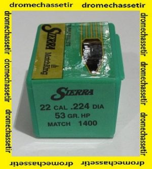 boite de 100 ogives Sierra .224 (cal 22)