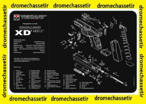 Tapis de nettoyage neoprene decor pistolet Springfield XD Mod 2
