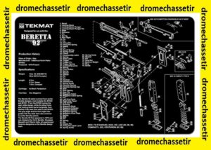 Tapis de nettoyage neoprene decor Pistolet Beretta 92