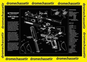 Tapis de nettoyage neoprene decor pistolet Smith & Wesson M&P