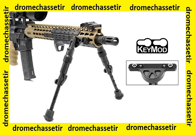 Adaptateur Bipied Keymod En Polymère - Montage Sur Rail Keymod Avec élingue Pivotante - Neuf