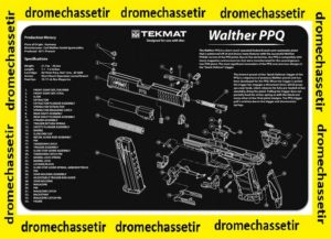 Tapis de nettoyage neoprene decor pistolet Walther PPQ