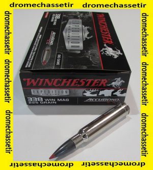 1 boite de 20 cartouches Winchester accubond 225 grains calibre 338 winchester Magnum