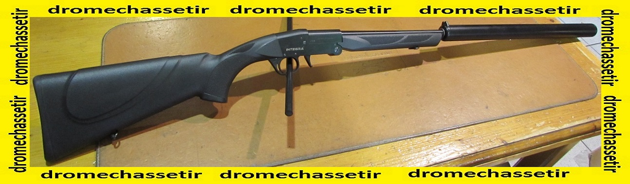 carabine pliante monocoup integra, calibre 410, crosse synthetique, canon silencieux