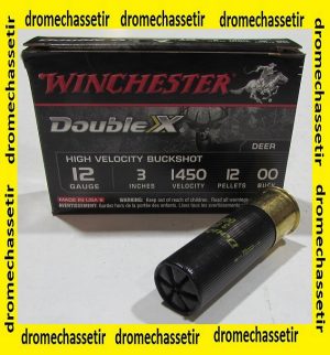 boite de 5 cartouches Winchester double XX, cal 12/76, chevrotines 12 grains