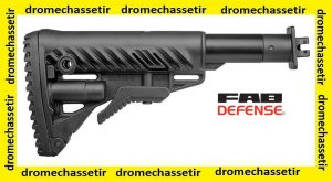 Crosse Fab Defense pour Saiga VEPR 12, retractable et pliante, noire