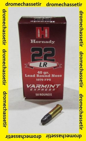 boite 50 cartouches de 22Lr, Hornady Varmint Express, Lead round nose, 40grs