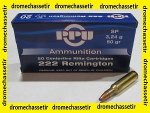 Boite 20 cartouches Partizan, 222 remington, 50 grains soft point, A032