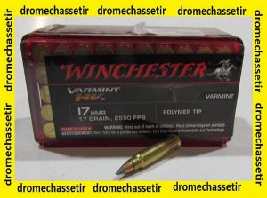boite de 50 cartouches calibre 17 HMR, Winchester Varmint HV polymer Tip, 17 grains