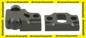 lot de 2 Embases acier standard Leupold pour Mauser 98, noir, ref 52370