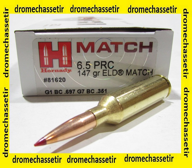 boite de 20 cartouches Hornady 6,5 PRC, ELD-Match 147 grains, ref 81620