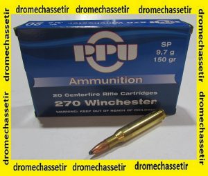 boite de 20 cartouches Partizan cal 270 winchester, 150 grains SP