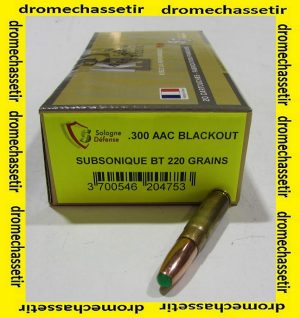 boite de 20 cartouches cologne, 300 blackout subsonique, 220 grains nosler BT